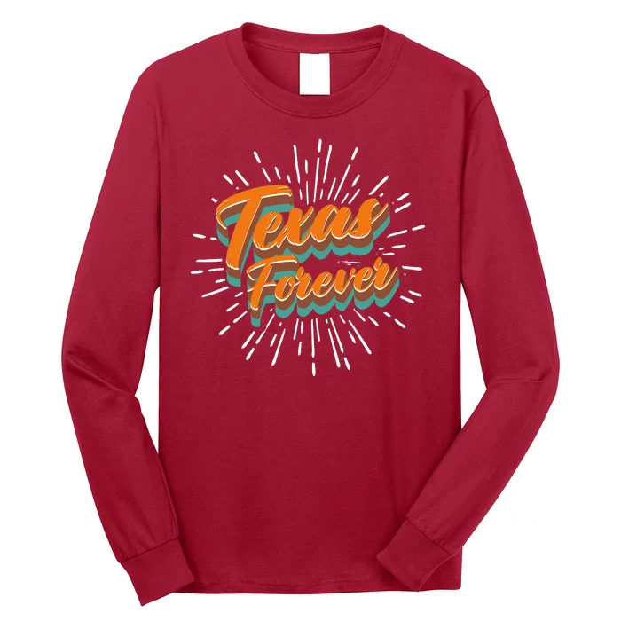 Funny Vintage Retro Starburst Texas Forever Long Sleeve Shirt