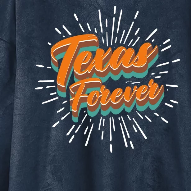 Funny Vintage Retro Starburst Texas Forever Hooded Wearable Blanket