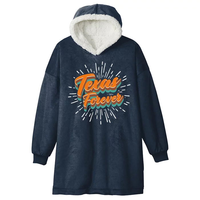 Funny Vintage Retro Starburst Texas Forever Hooded Wearable Blanket