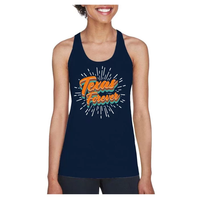 Funny Vintage Retro Starburst Texas Forever Women's Racerback Tank