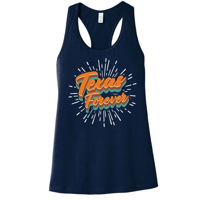 Funny Vintage Retro Starburst Texas Forever Women's Racerback Tank