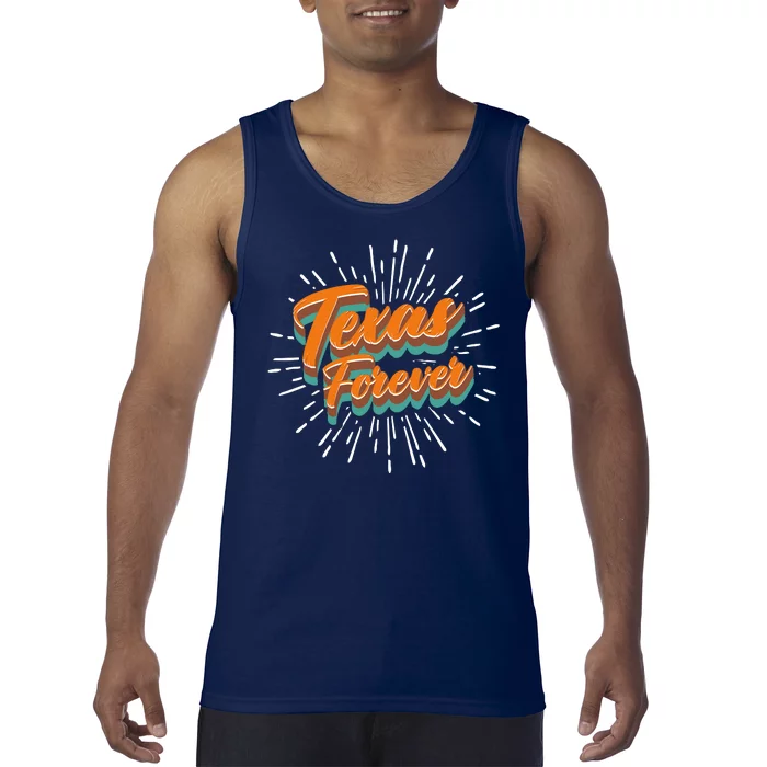 Funny Vintage Retro Starburst Texas Forever Tank Top