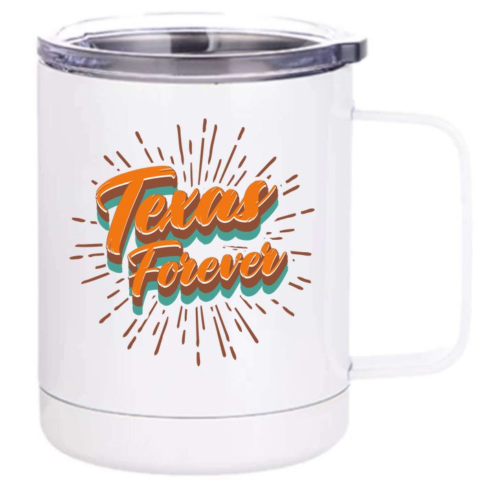 Funny Vintage Retro Starburst Texas Forever Front & Back 12oz Stainless Steel Tumbler Cup