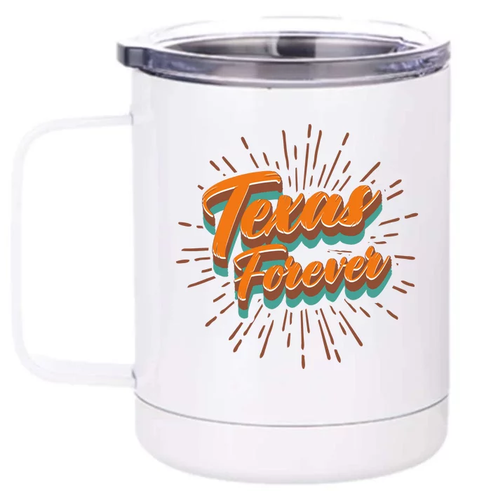 Funny Vintage Retro Starburst Texas Forever Front & Back 12oz Stainless Steel Tumbler Cup