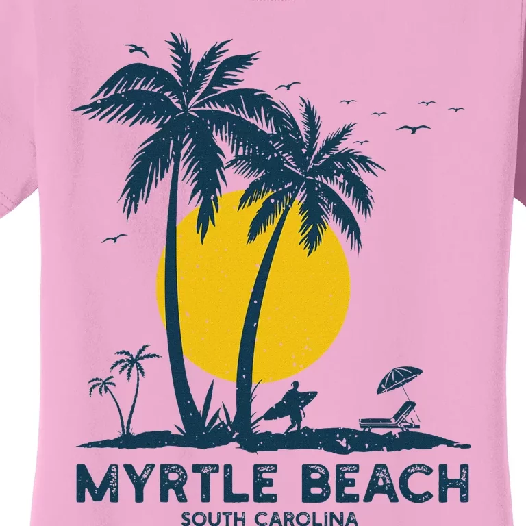 Family Vacation Retro Sunset South Carolina Myrtle Beach Women's T-Shirt