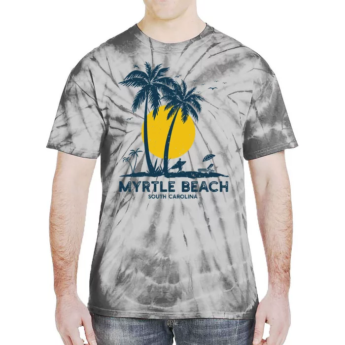 Family Vacation Retro Sunset South Carolina Myrtle Beach Tie-Dye T-Shirt