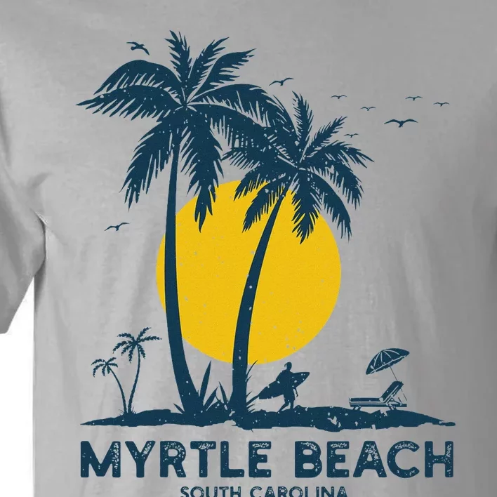 Family Vacation Retro Sunset South Carolina Myrtle Beach Tall T-Shirt