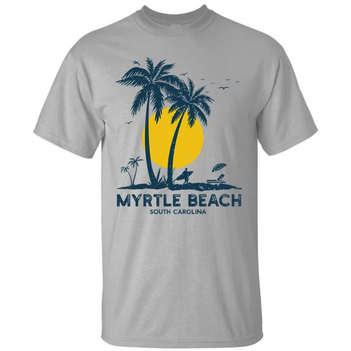 Family Vacation Retro Sunset South Carolina Myrtle Beach Tall T-Shirt