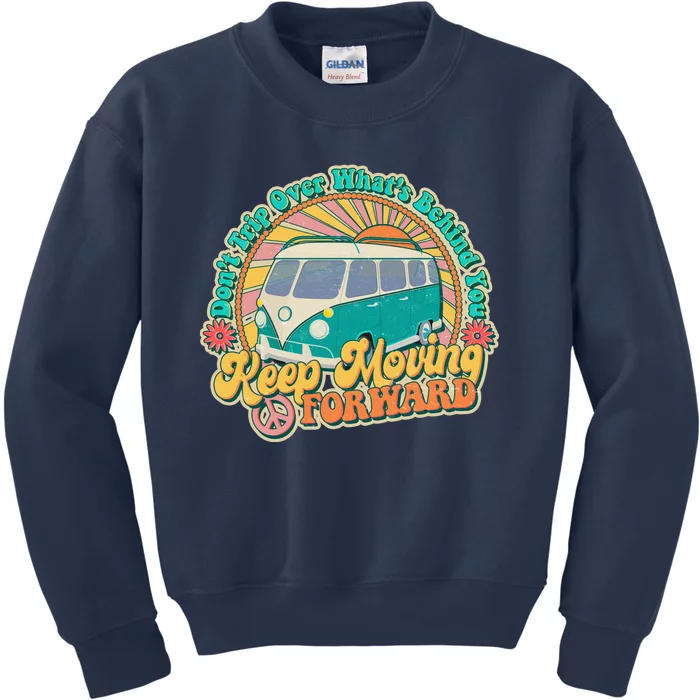 Funny Vintage Retro VW Bus Keep Moving Forward Sunshine Kids Sweatshirt