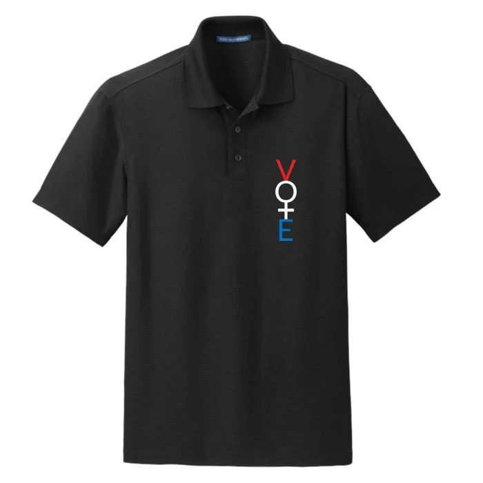 Feminist Vote Red White Blue Voting Dry Zone Grid Performance Polo