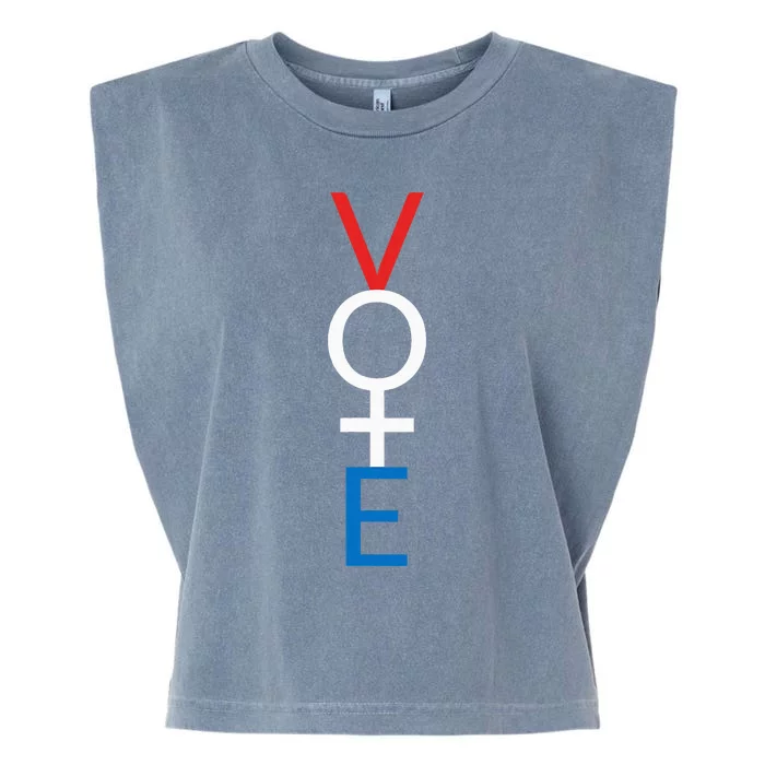 Feminist Vote Red White Blue Voting Garment-Dyed Women's Muscle Tee