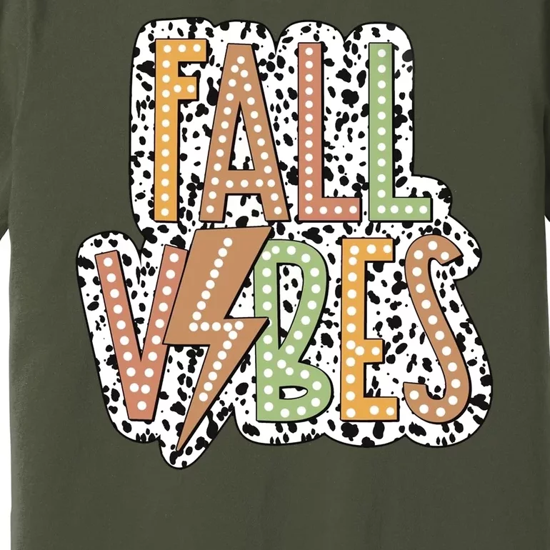 Fall Vibes Retro Autumn Patterns Premium T-Shirt