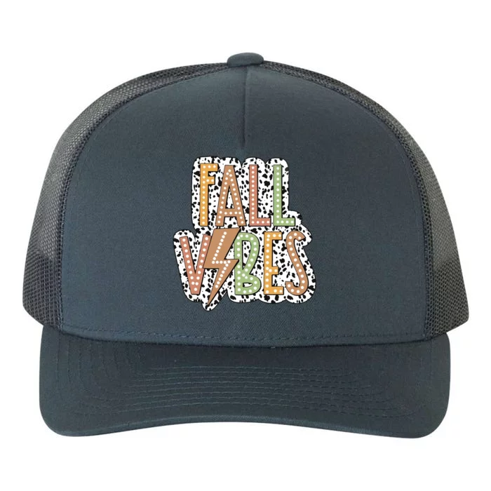 Fall Vibes Retro Autumn Patterns Yupoong Adult 5-Panel Trucker Hat