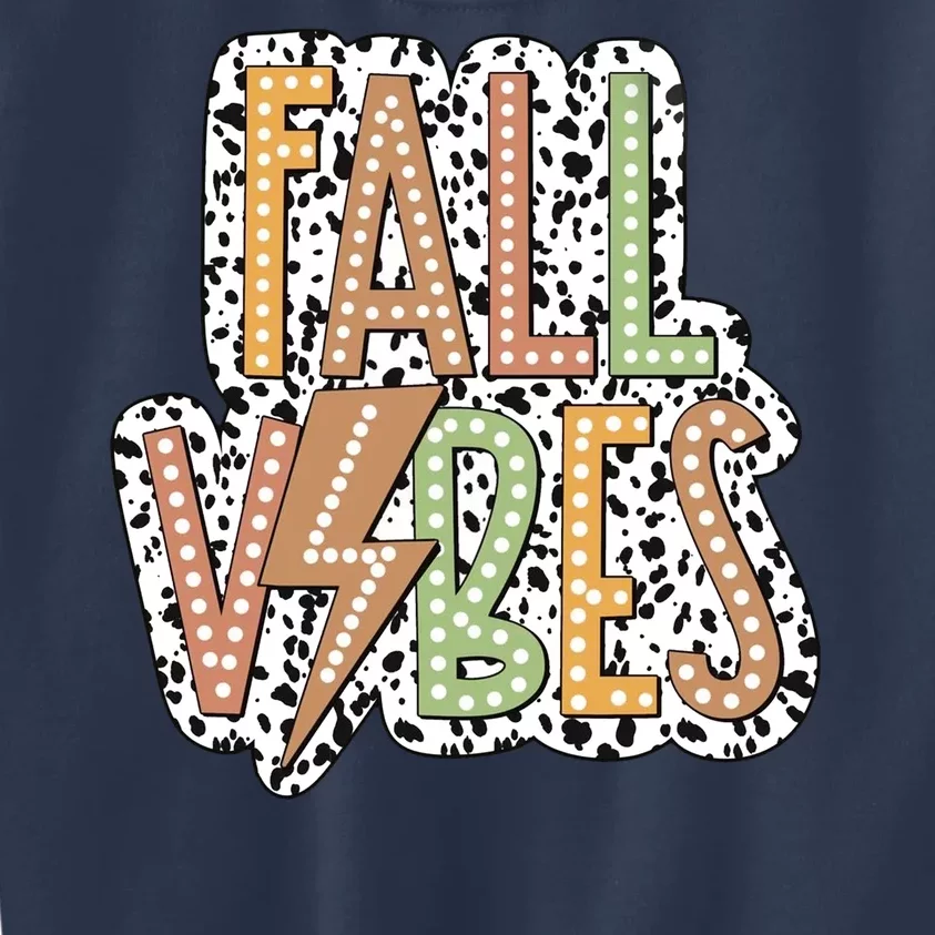 Fall Vibes Retro Autumn Patterns Kids Sweatshirt