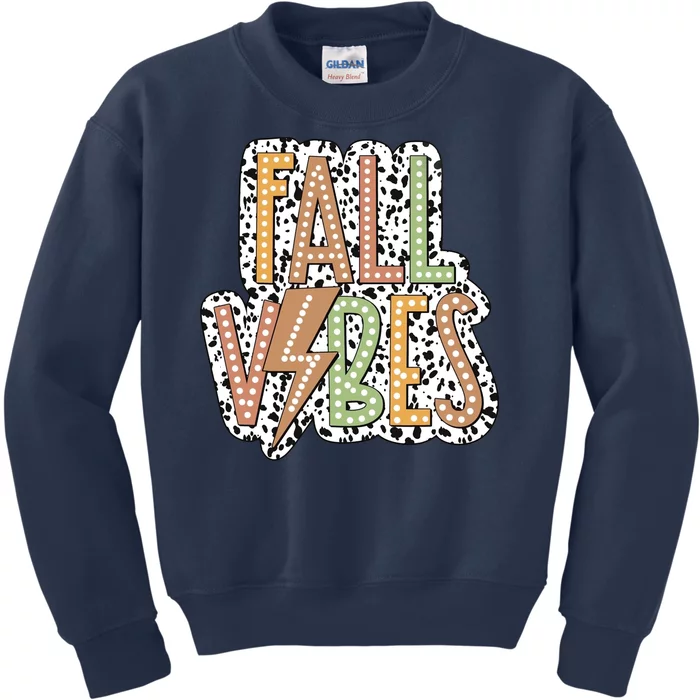 Fall Vibes Retro Autumn Patterns Kids Sweatshirt