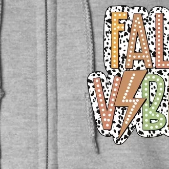 Fall Vibes Retro Autumn Patterns Full Zip Hoodie