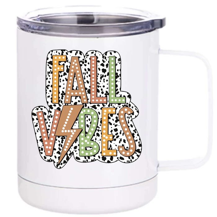 Fall Vibes Retro Autumn Patterns Front & Back 12oz Stainless Steel Tumbler Cup