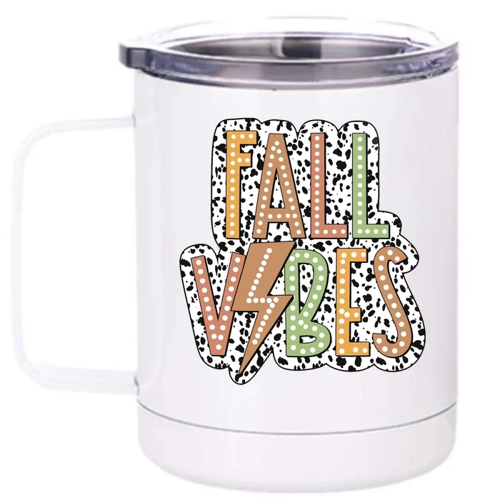 Fall Vibes Retro Autumn Patterns Front & Back 12oz Stainless Steel Tumbler Cup