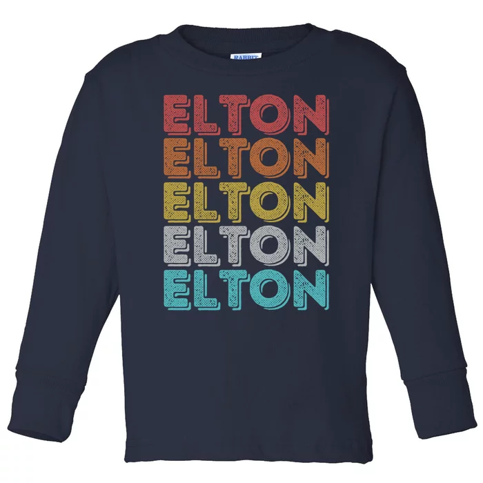 Funny Vintage Retro Elton Gift Toddler Long Sleeve Shirt