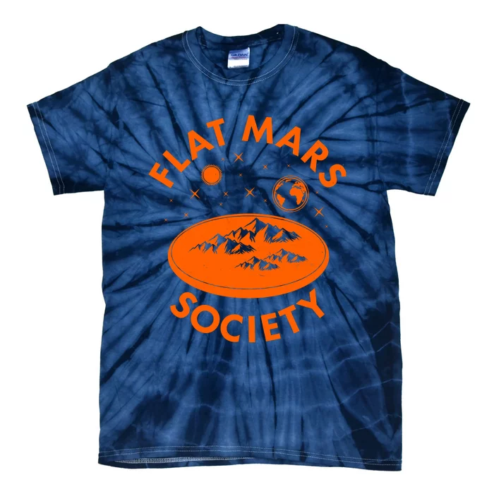 Funny Vintage Retro Flat Mars Society Tie-Dye T-Shirt