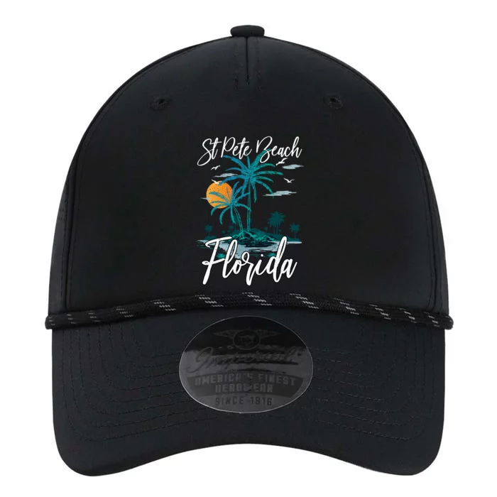 Family Vacation Retro Sunset Florida St Pete Beach Gift Performance The Dyno Cap