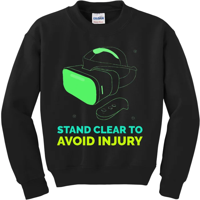 Funny Virtual Reality Hazard VR Stay Clear To Avoid Injury Kids Sweatshirt