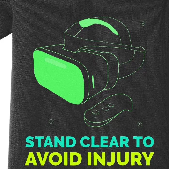 Funny Virtual Reality Hazard VR Stay Clear To Avoid Injury Baby Bodysuit