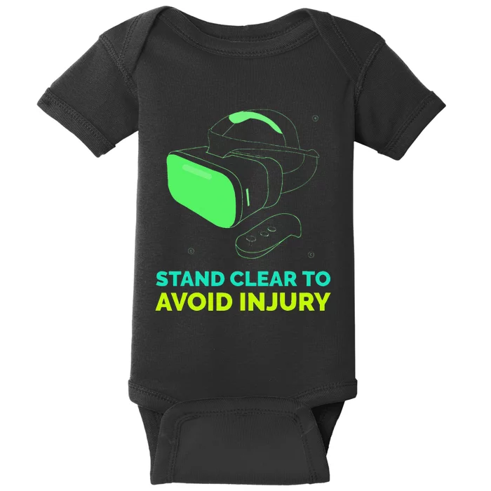 Funny Virtual Reality Hazard VR Stay Clear To Avoid Injury Baby Bodysuit