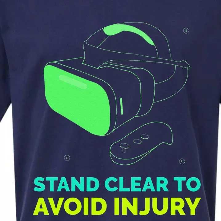 Funny Virtual Reality Hazard VR Stay Clear To Avoid Injury Sueded Cloud Jersey T-Shirt