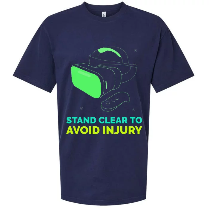 Funny Virtual Reality Hazard VR Stay Clear To Avoid Injury Sueded Cloud Jersey T-Shirt