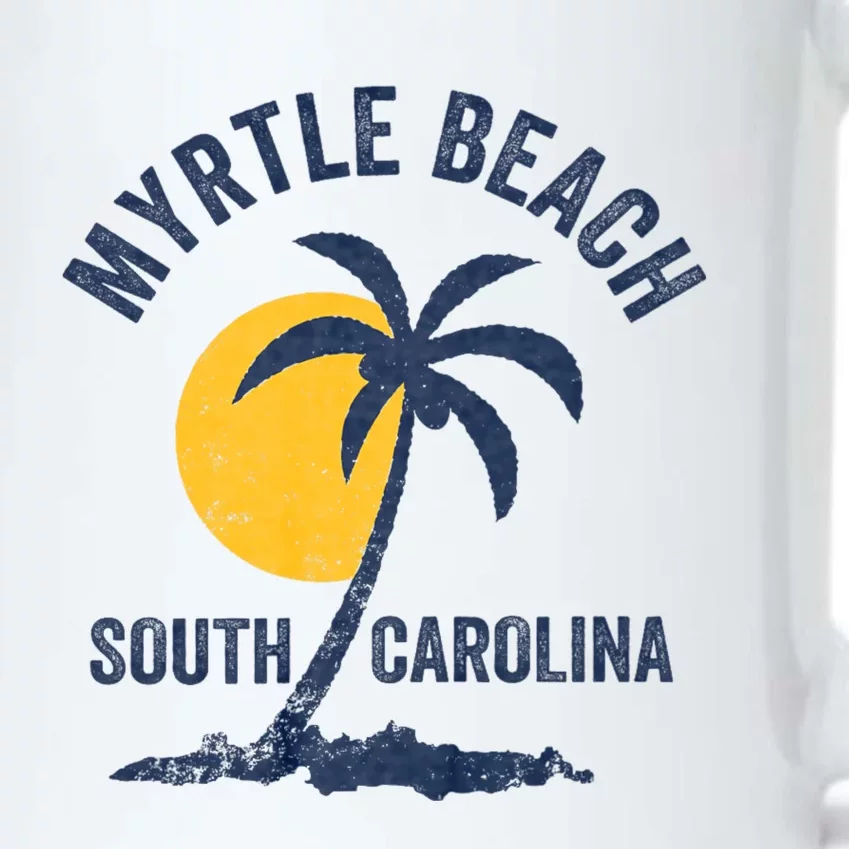 Family Vacation Retro Sunset South Carolina Myrtle Beach Black Color Changing Mug