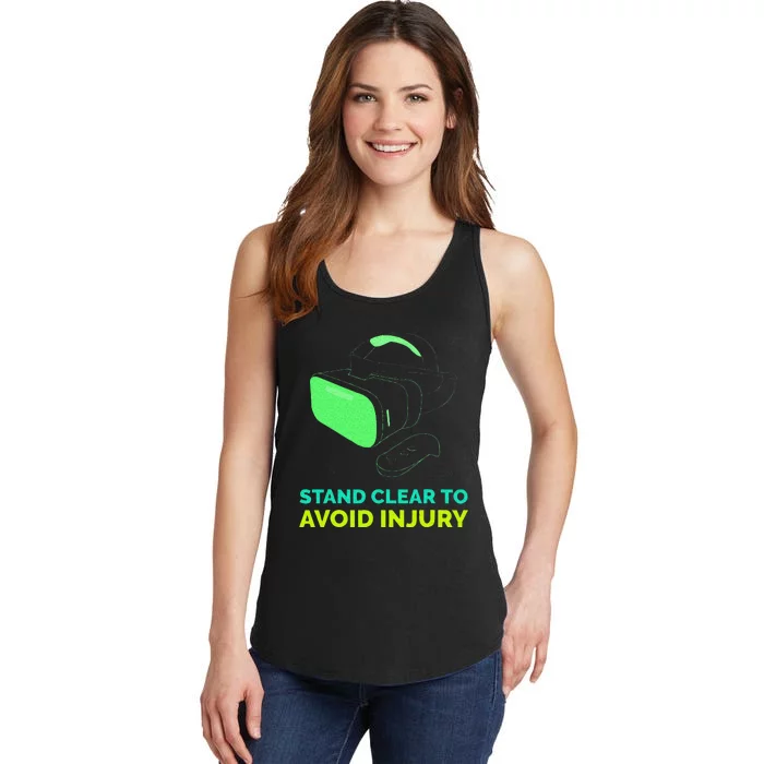 Funny Virtual Reality Hazard VR Stay Clear To Avoid Injury Ladies Essential Tank