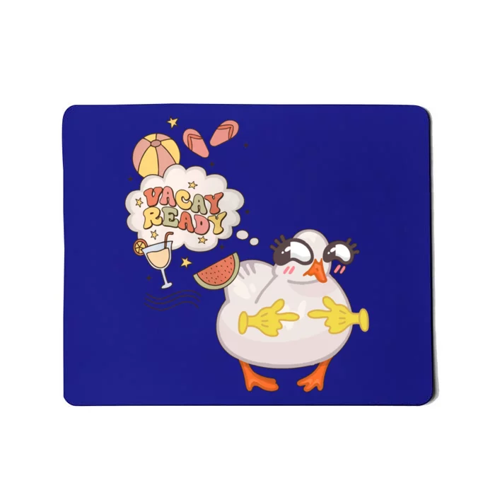 Funny Vacay Ready Summer Vibes Cute Duck Beach Vacation Great Gift Mousepad