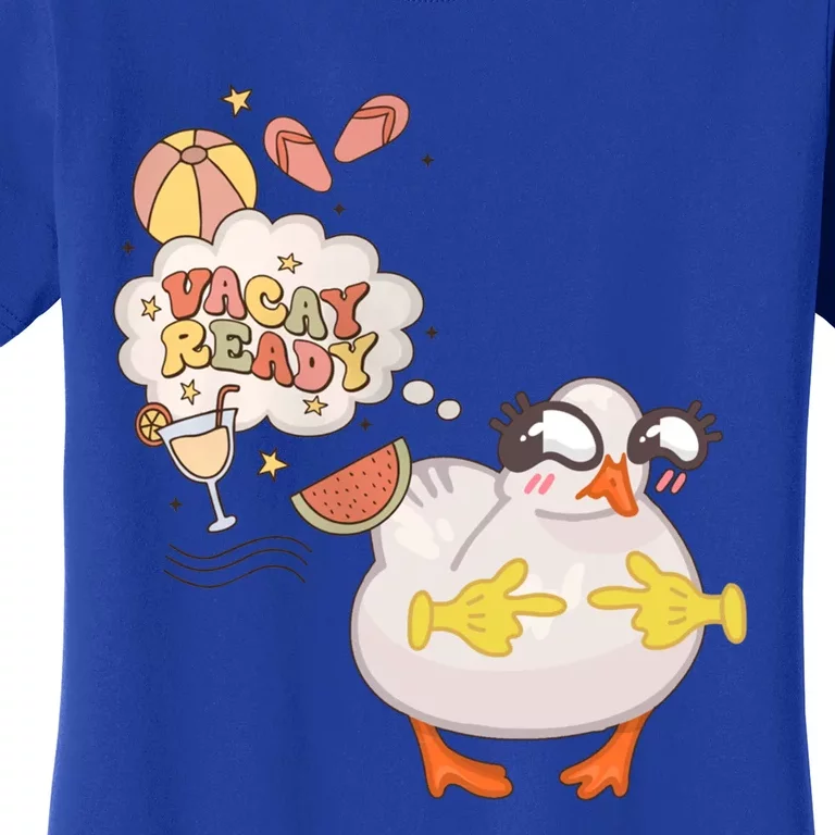 Funny Vacay Ready Summer Vibes Cute Duck Beach Vacation Great Gift Women's T-Shirt