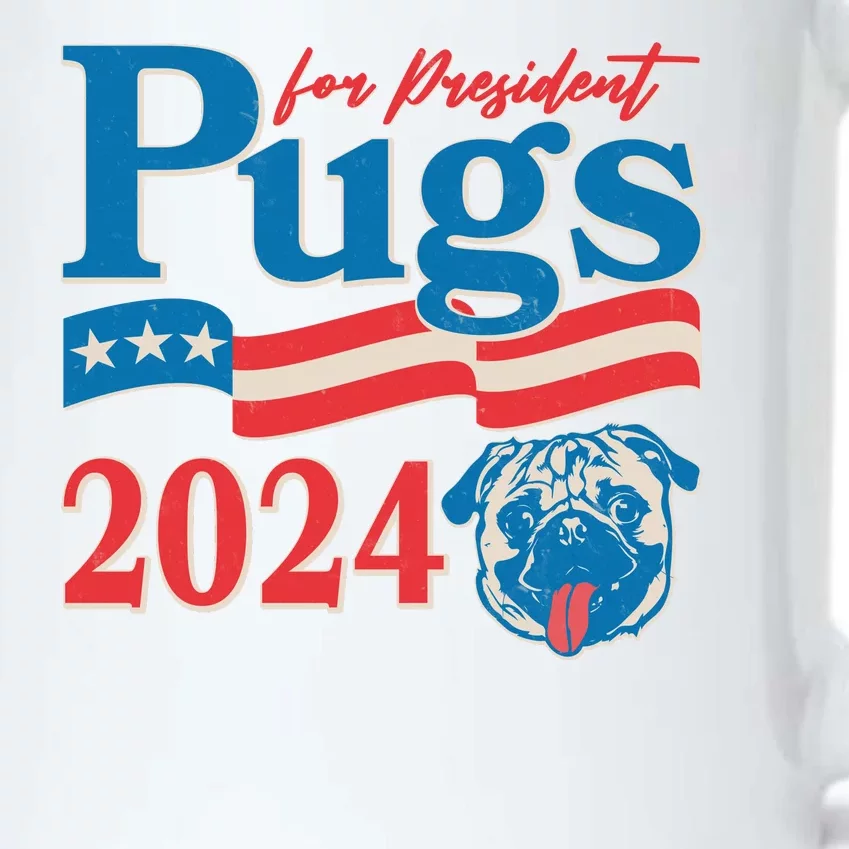 Funny Vintage Retro Pugs For President 2024 Black Color Changing Mug