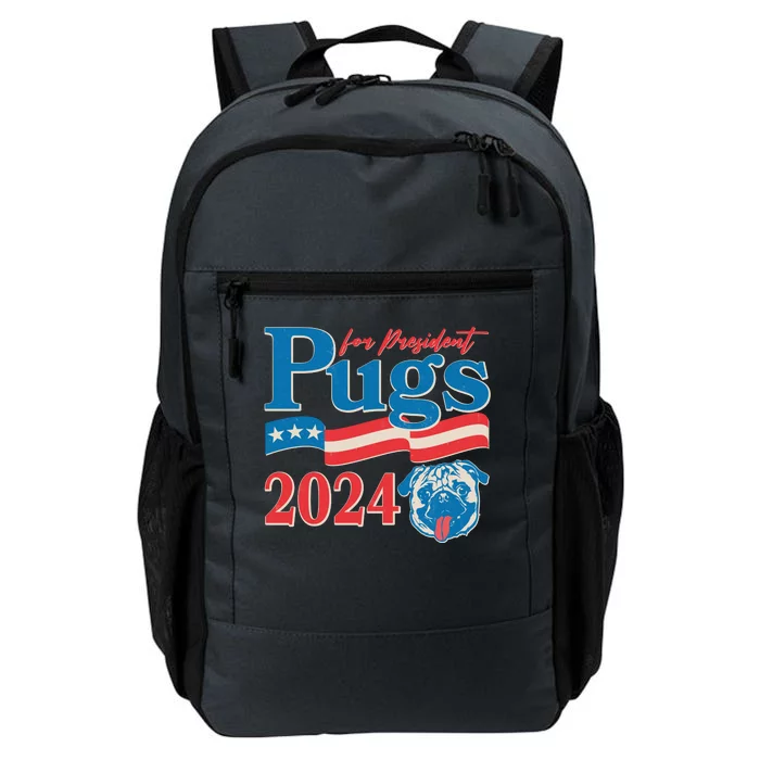 Funny Vintage Retro Pugs For President 2024 Daily Commute Backpack