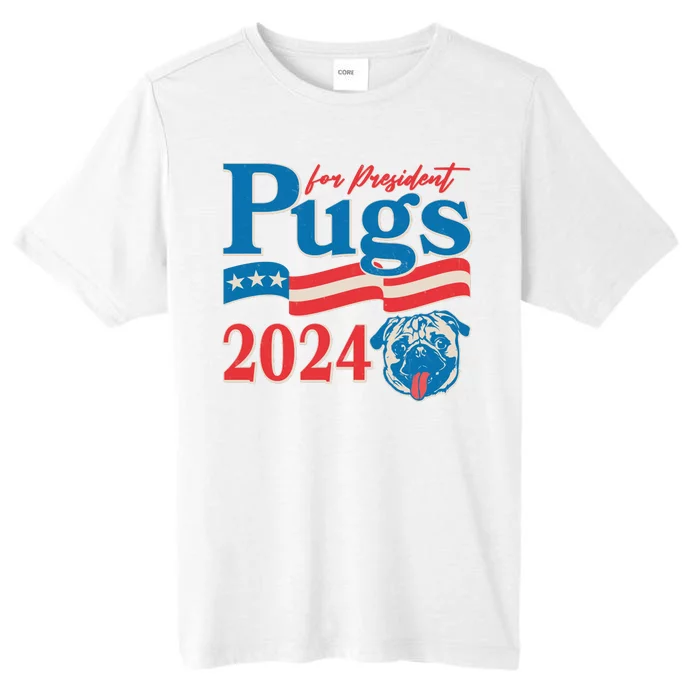 Funny Vintage Retro Pugs For President 2024 ChromaSoft Performance T-Shirt