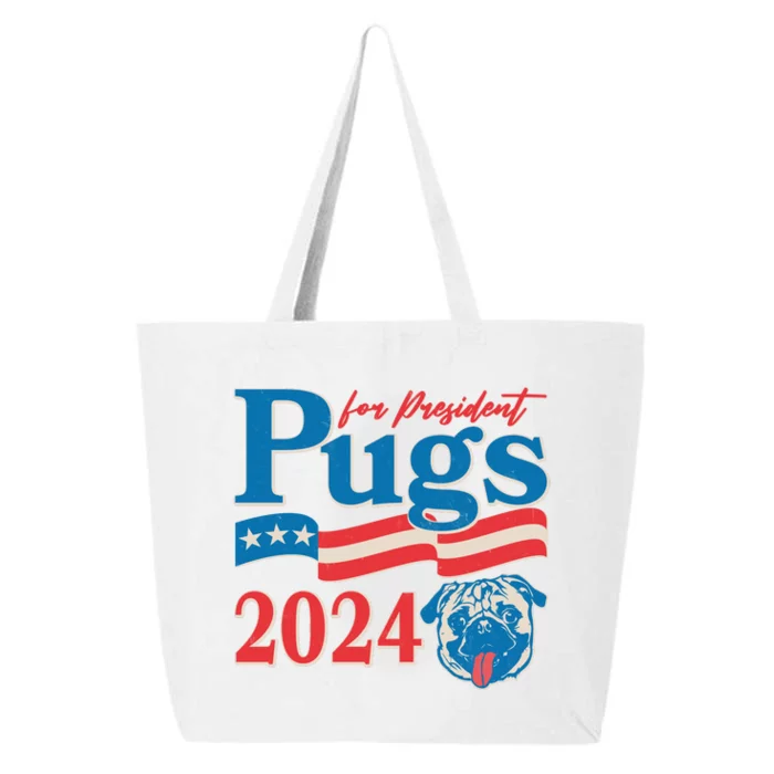 Funny Vintage Retro Pugs For President 2024 25L Jumbo Tote