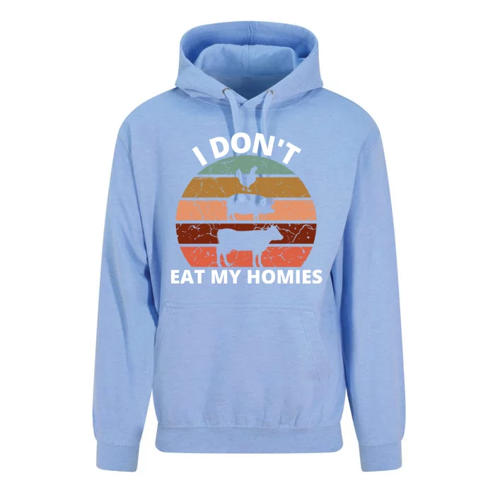 Funny Vegan Retro Style I Don't Eat My Homies Vegan Gift Unisex Surf Hoodie