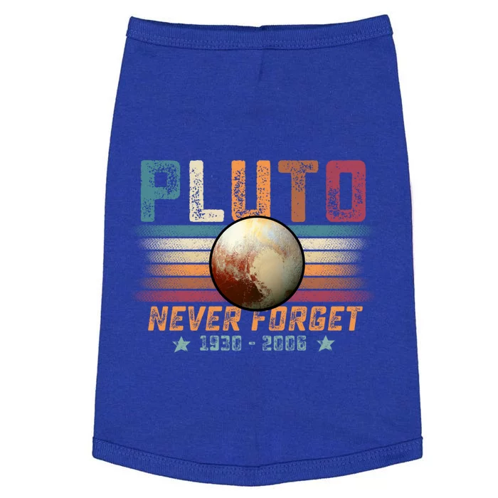 Funny Vintage Retro Space Planet Science Never Forget Pluto Gift Doggie Tank