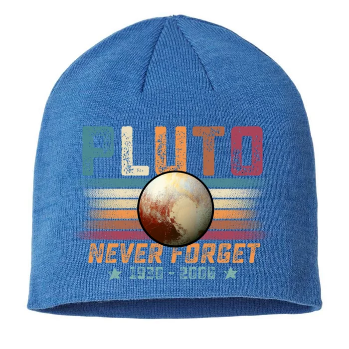 Funny Vintage Retro Space Planet Science Never Forget Pluto Gift 8 1/2in Sustainable Knit Beanie