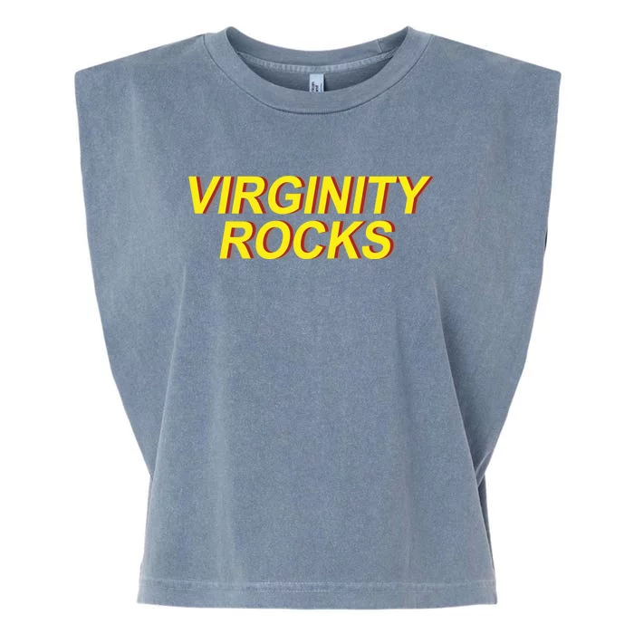 Funny Virginity Rocks Retro Funny Garment-Dyed Women's Muscle Tee