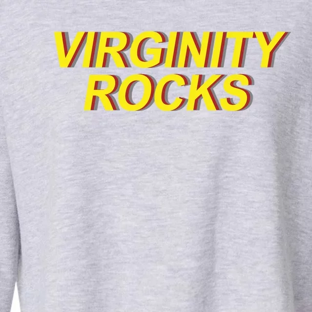 Funny Virginity Rocks Retro Funny Cropped Pullover Crew