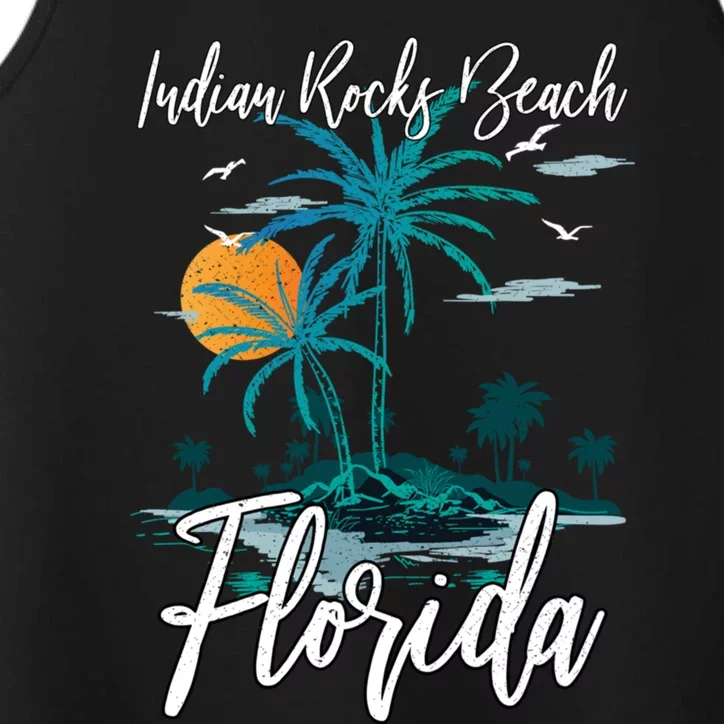 Family Vacation Retro Sunset Florida Indian Rocks Beach Gift Performance Tank