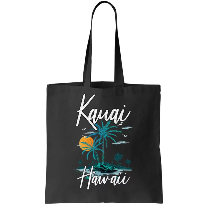 Family Vacation Retro Sunset Hawaii Kauai Tote Bag