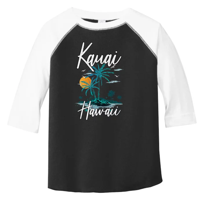 Family Vacation Retro Sunset Hawaii Kauai Toddler Fine Jersey T-Shirt