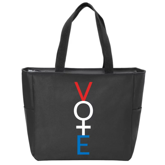 Feminist Vote Red White Blue Voting Election Gift Zip Tote Bag