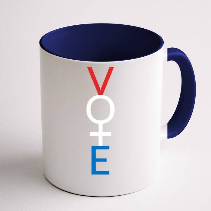 Feminist Vote Red White Blue Voting Election Gift Front & Back Coffee Mug