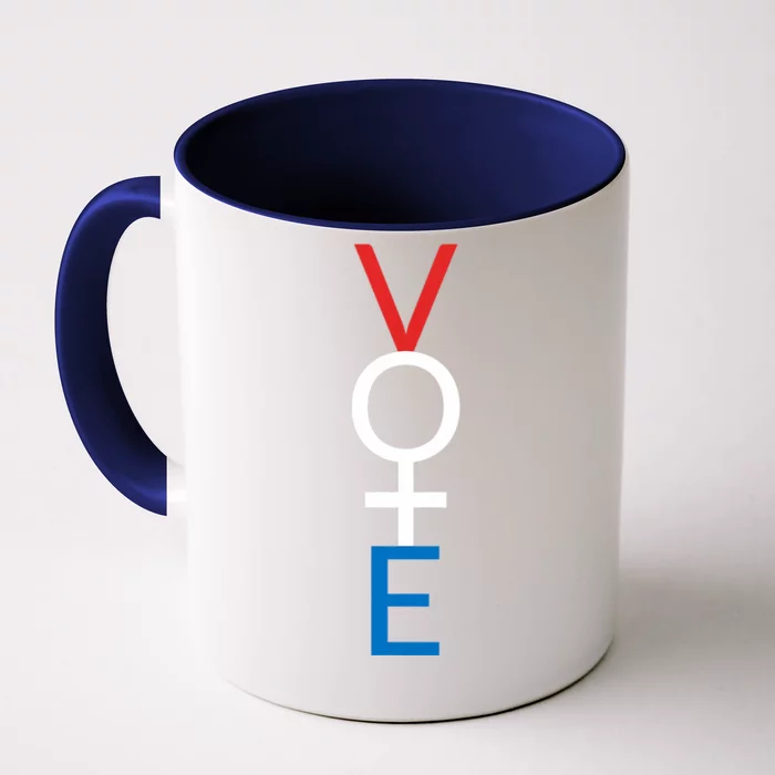 Feminist Vote Red White Blue Voting Election Gift Front & Back Coffee Mug