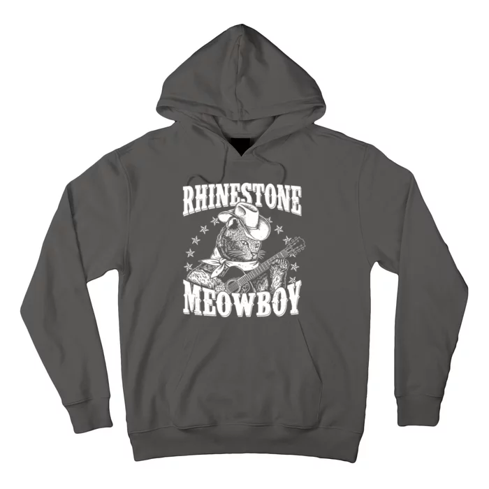 Funny Vintage Rhinestone Meowboy Cowboy Cat Hoodie